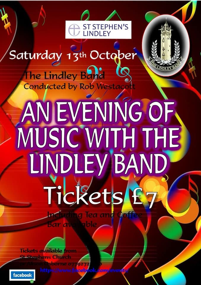TOMORROW NIGHT – Concert in St Stephen’s Church Lindley. 7.30