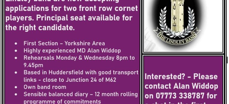 Exciting Opportunity To Join Our Fab Cornet Section!